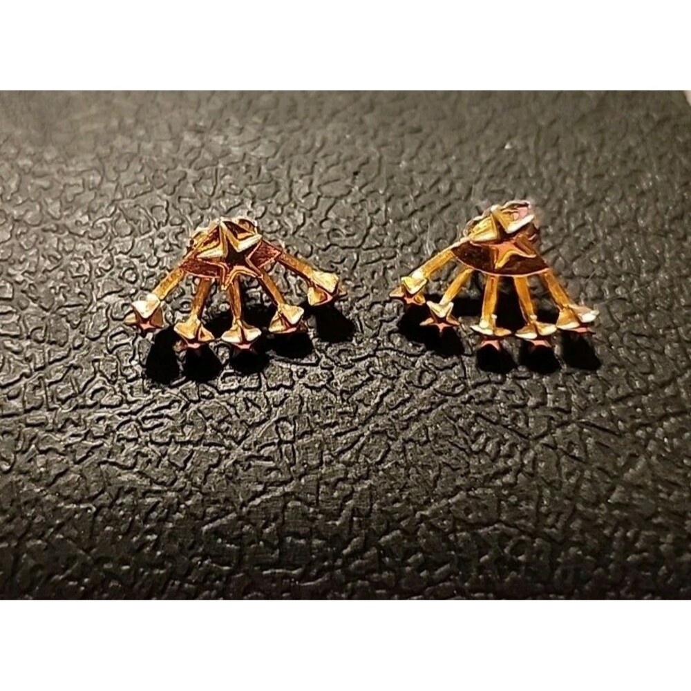 Vintage Gold Tone Starburst Earrings